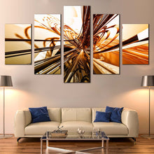 Load image into Gallery viewer, abstract shapes canvas print yellow 3d abstract 5 piece wall art beautiful yellow modern abstract canvas set for Living room
