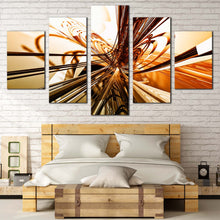 Load image into Gallery viewer, abstract shapes canvas print yellow 3d abstract 5 piece wall art beautiful yellow modern abstract canvas set for your Bedroom
