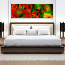 Load image into Gallery viewer, abstract  smoke  canvas  wall  art  red  green  abstract  panorama  smoke  close  up  motion  background  canvas  print For Bedroom
