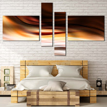 Load image into Gallery viewer, abstract waves canvas print beautiful yellow modern abstract patterns canvas set brown abstract waves 4 piece wall art for bedroom
