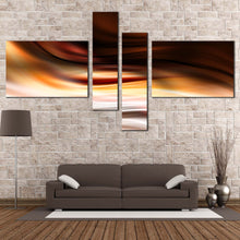 Load image into Gallery viewer, abstract waves canvas print beautiful yellow modern abstract patterns canvas set brown abstract waves 4 piece wall art for Living Room
