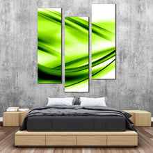 Load image into Gallery viewer, abstract  waves  canvas  print  green  abstract  waves  3  piece  wall  art  white  modern  abstract  patterns  multi  canvas For Bedroom
