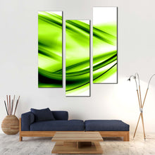 Load image into Gallery viewer, abstract  waves  canvas  print  green  abstract  waves  3  piece  wall  art  white  modern  abstract  patterns  multi  canvas In Living Room
