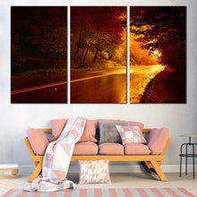 Load image into Gallery viewer, aesthetic woodscape canvas print red trees scenery 4 piece canvas wall art for your Living Room
