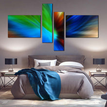 Load image into Gallery viewer, amazing abstract canvas print contemporary modern 4 piece multi canvas blue orange abstract motion wall art for your bedroom
