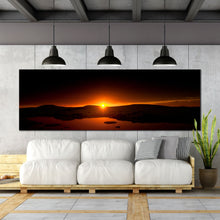 Load image into Gallery viewer, antarctic  ocean  canvas  print  beautiful  winter  orange  sunset  panoramic  view  canvas  wall  art In Living Room
