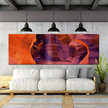 Load image into Gallery viewer, antelope  canyon  landscape  wall  art  purple  sunbeam  desert  and  orange  navajo  tribal  park  panorama  canvas  For Your Living Room
