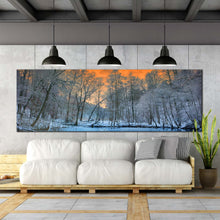 Load image into Gallery viewer, autumn  reflection  canvas  wall  art  vibrant  trees  mirrored  in  a  tranquil  forest  lake  canvas  print  for Living Room
