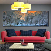 Load image into Gallery viewer, autumn  reflection  canvas  wall  art  vibrant  trees  mirrored  in  a  tranquil  forest  lake  canvas  print  In Living Room
