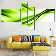 Load image into Gallery viewer, beautiful abstract canvas print contemporary modern abstract 4 piece wall art white green abstract waves canvas set for Your Living Room
