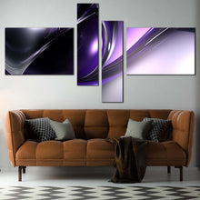 Load image into Gallery viewer, beautiful abstract canvas print purple black 3d modern abstract patterns 4 piece wall art for Living Room
