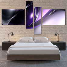 Load image into Gallery viewer, beautiful abstract canvas print purple black 3d modern abstract patterns 4 piece wall art for your bedroom
