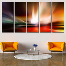 Load image into Gallery viewer, beautiful abstract wall art colorful abstract lights canvas set modern abstract pattern 5 piece canvas print for Living Room
