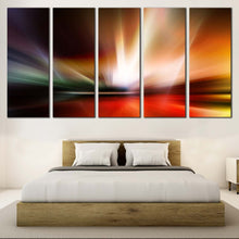 Load image into Gallery viewer, beautiful abstract wall art colorful abstract lights canvas set modern abstract pattern 5 piece canvas print for your Bedroom
