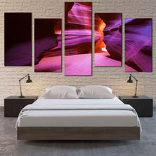 Load image into Gallery viewer, captivating desert beauty canvas print grand antelope canyon 5 piece canvas wall art for Bedroom
