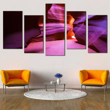 Load image into Gallery viewer, captivating desert beauty canvas print grand antelope canyon 5 piece canvas wall art
