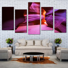 Load image into Gallery viewer, captivating desert beauty canvas print grand antelope canyon 5 piece canvas wall art In Living room
