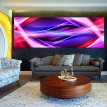 Load image into Gallery viewer, contemporary  abstract  canvas  print  bright  colorful  panoramic  artwork  purple  red  blue  patterns  abstract  wall  art For Living Room
