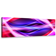 Load image into Gallery viewer, contemporary  abstract  canvas  print  bright  colorful  panoramic  artwork  purple  red  blue  patterns  abstract  wall  art
