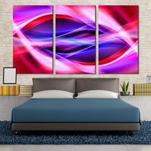 Load image into Gallery viewer, contemporary abstract canvas print purple red blue patterns triptych multi canvas bright colorful 3 piece wall art for Bedroom
