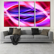 Load image into Gallery viewer, contemporary abstract canvas print purple red blue patterns triptych multi canvas bright colorful 3 piece wall art for Living Room
