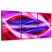 Load image into Gallery viewer, contemporary abstract canvas print purple red blue patterns triptych multi canvas bright colorful 3 piece wall art
