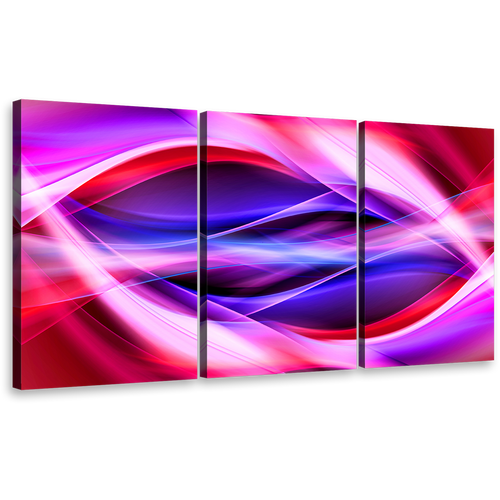 contemporary abstract canvas print purple red blue patterns triptych multi canvas bright colorful 3 piece wall art