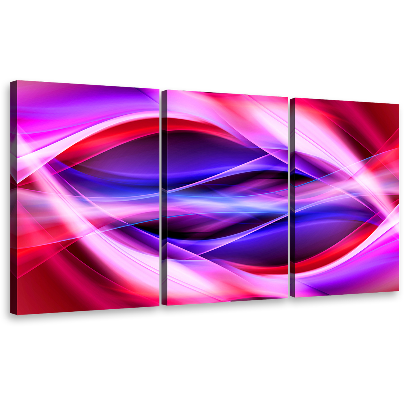 contemporary abstract canvas print purple red blue patterns triptych multi canvas bright colorful 3 piece wall art