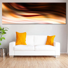 Load image into Gallery viewer, contemporary  abstract  canvas  print  yellow  abstract  waves  wall  art  beautiful  brown  modern  abstract  panorama  canvas For Living Room
