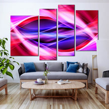 Load image into Gallery viewer, contemporary abstract canvas wall art bright colorful 4 piece canvas purple red blue patterns canvas print for your Living Room
