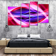 Load image into Gallery viewer, contemporary abstract canvas wall art bright colorful 4 piece canvas purple red blue patterns canvas print for your Bedroom
