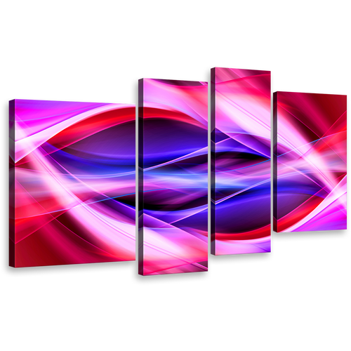 contemporary abstract canvas wall art bright colorful 4 piece canvas purple red blue patterns canvas print 