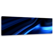 Load image into Gallery viewer, contemporary  abstract  wall  art  dark  bright  blue  artwork  beautiful  black  motion  abstract  1  piece  canvas  print
