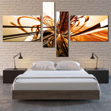 Load image into Gallery viewer, contemporary abstract wall art orange modern abstract multiple canvas yellow copper abstract shapes 4 piece canvas print for bedroom
