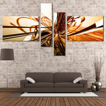 Load image into Gallery viewer, contemporary abstract wall art orange modern abstract multiple canvas yellow copper abstract shapes 4 piece canvas print In Living Room
