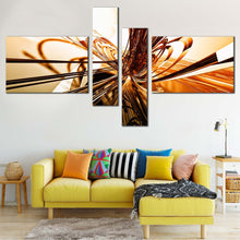 Load image into Gallery viewer, contemporary abstract wall art orange modern abstract multiple canvas yellow copper abstract shapes 4 piece canvas print for Your Living Room
