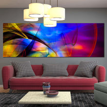 Load image into Gallery viewer, contemporary  abstract  wall  art  purple  blue  panorama  artwork  modern  pattern  canvas  print  In Living Room
