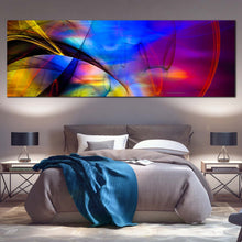 Load image into Gallery viewer, contemporary  abstract  wall  art  purple  blue  panorama  artwork  modern  pattern  canvas  print For Bedroom
