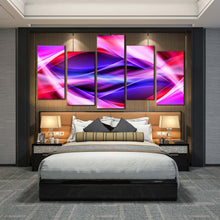 Load image into Gallery viewer, contemporary abstract wall art purple red blue patterns 5 piece canvas set bright colorful canvas print for Bedroom
