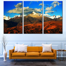 Load image into Gallery viewer, cordillera blanca canvas wall art snow covered mountain triptych canvas print for your Living Room
