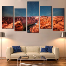 Load image into Gallery viewer, desert serenity canvas wall art orange grand canyon 5 piece canvas print For Living Room
