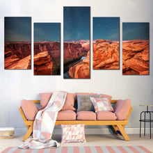 Load image into Gallery viewer, desert serenity canvas wall art orange grand canyon 5 piece canvas print In Living room
