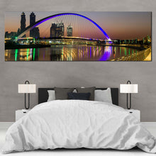 Load image into Gallery viewer, dubai  canal  canvas  print  grey  sky  stunning  reflections  and  panoramic  views  for  your  home  canvas  wall  art  for  bedroom
