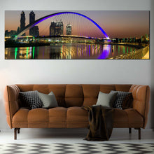 Load image into Gallery viewer, dubai  canal  canvas  print  grey  sky  stunning  reflections  and  panoramic  views  for  your  home  canvas  wall  art  for Living Room
