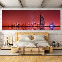 Load image into Gallery viewer, dubai  reflection  canvas  print  united  arab  emirates  dubai  skyline  1  piece  canvas  wall  art  for  bedroom
