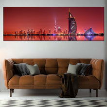 Load image into Gallery viewer, dubai  reflection  canvas  print  united  arab  emirates  dubai  skyline  1  piece  canvas  wall  art  for Living Room
