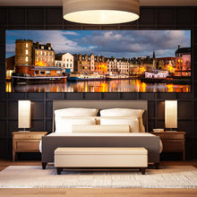 Load image into Gallery viewer, edinburgh  canal  canvas  wall  art  leith  city  reflection  panoramic  canvas  print  for  bedroom
