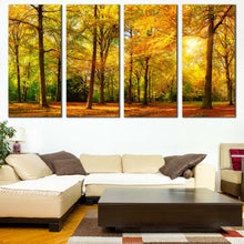 Load image into Gallery viewer, enchanting woodland scene canvas print green trees creating a scenic autumn forest ambiance canvas wall art for Living room
