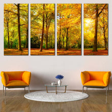 Load image into Gallery viewer, enchanting woodland scene canvas print green trees creating a scenic autumn forest ambiance canvas wall art In Living Room
