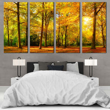 Load image into Gallery viewer, enchanting woodland scene canvas print green trees creating a scenic autumn forest ambiance canvas wall art for your Bedroom
